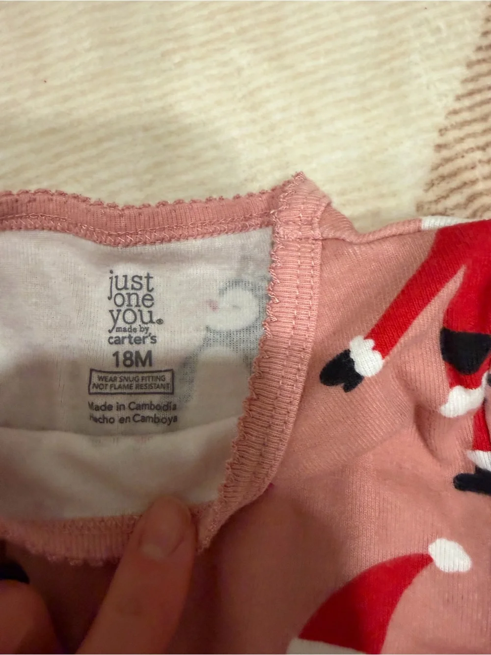 Carter's Santa & Penguin Two-Piece Pajama Set - Pink & Red